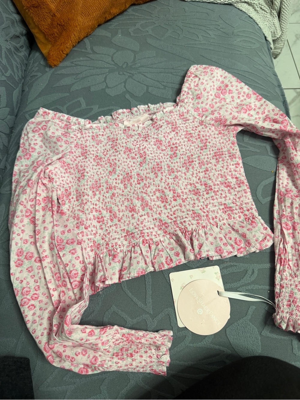 LoveShackFancy Pink Floral Kids' Pink Blouse